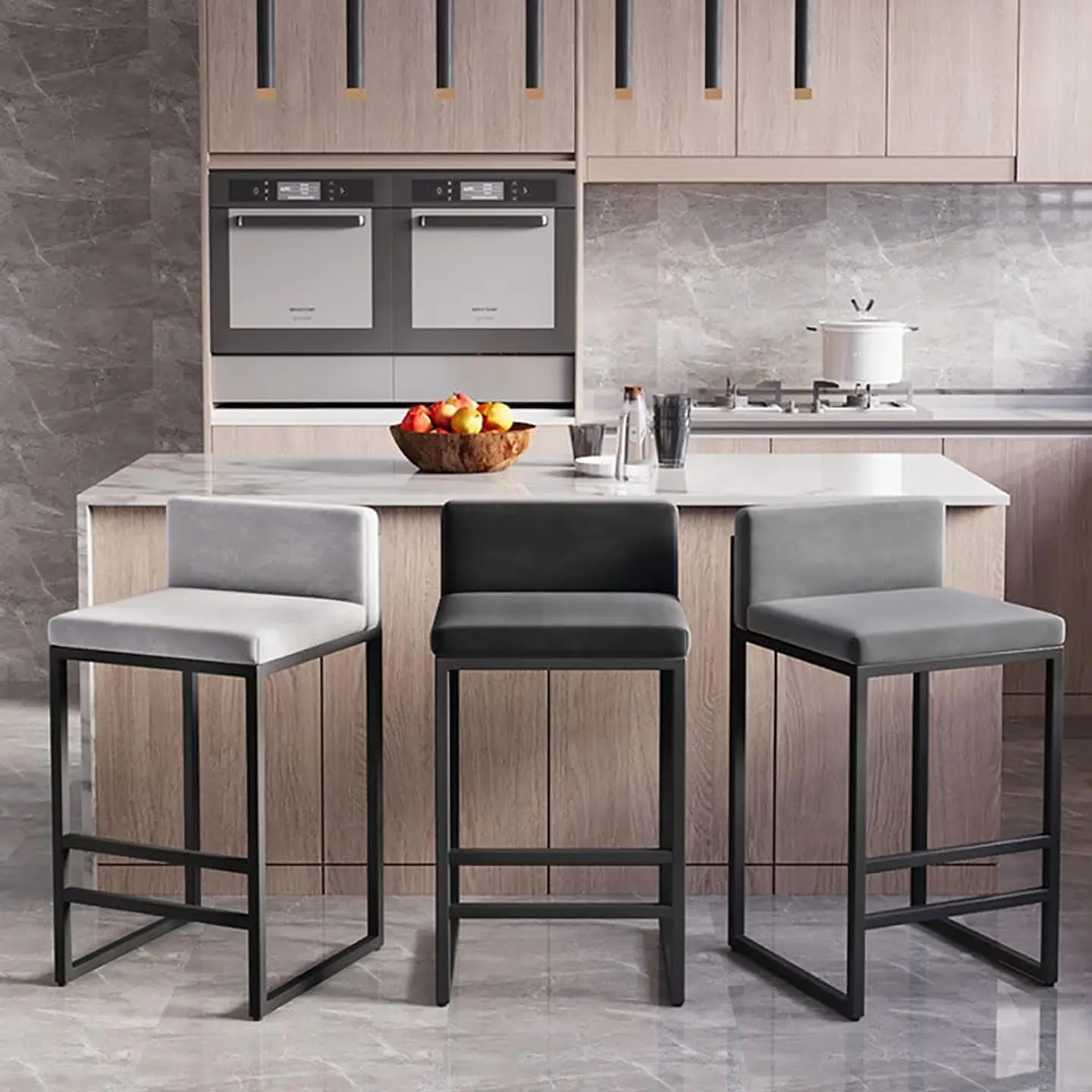 Taburete Bar De Fierro Macizo - Carola 1