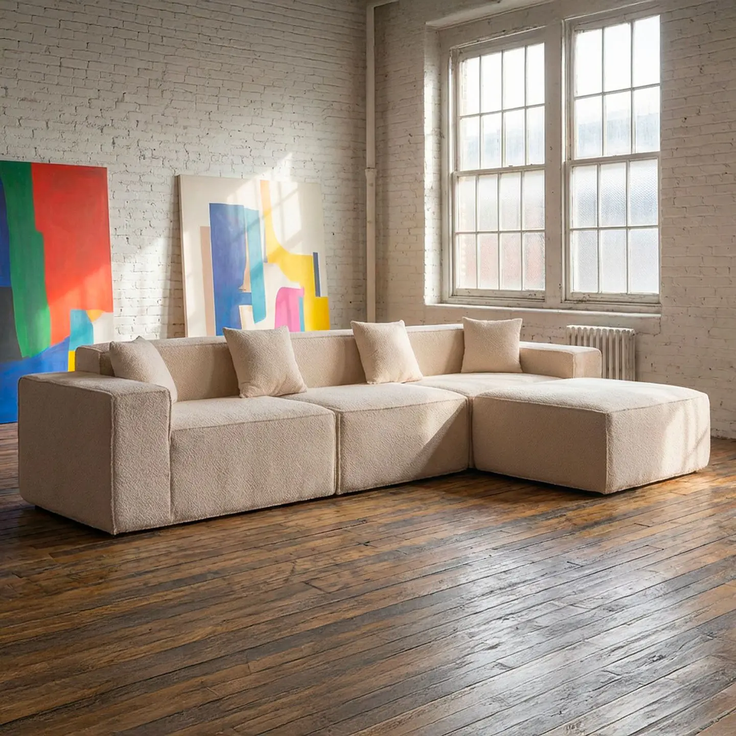 Seccional Modular De 3C Modelo Paris - Tapiz Boucle - Tecnologia Pocket 4