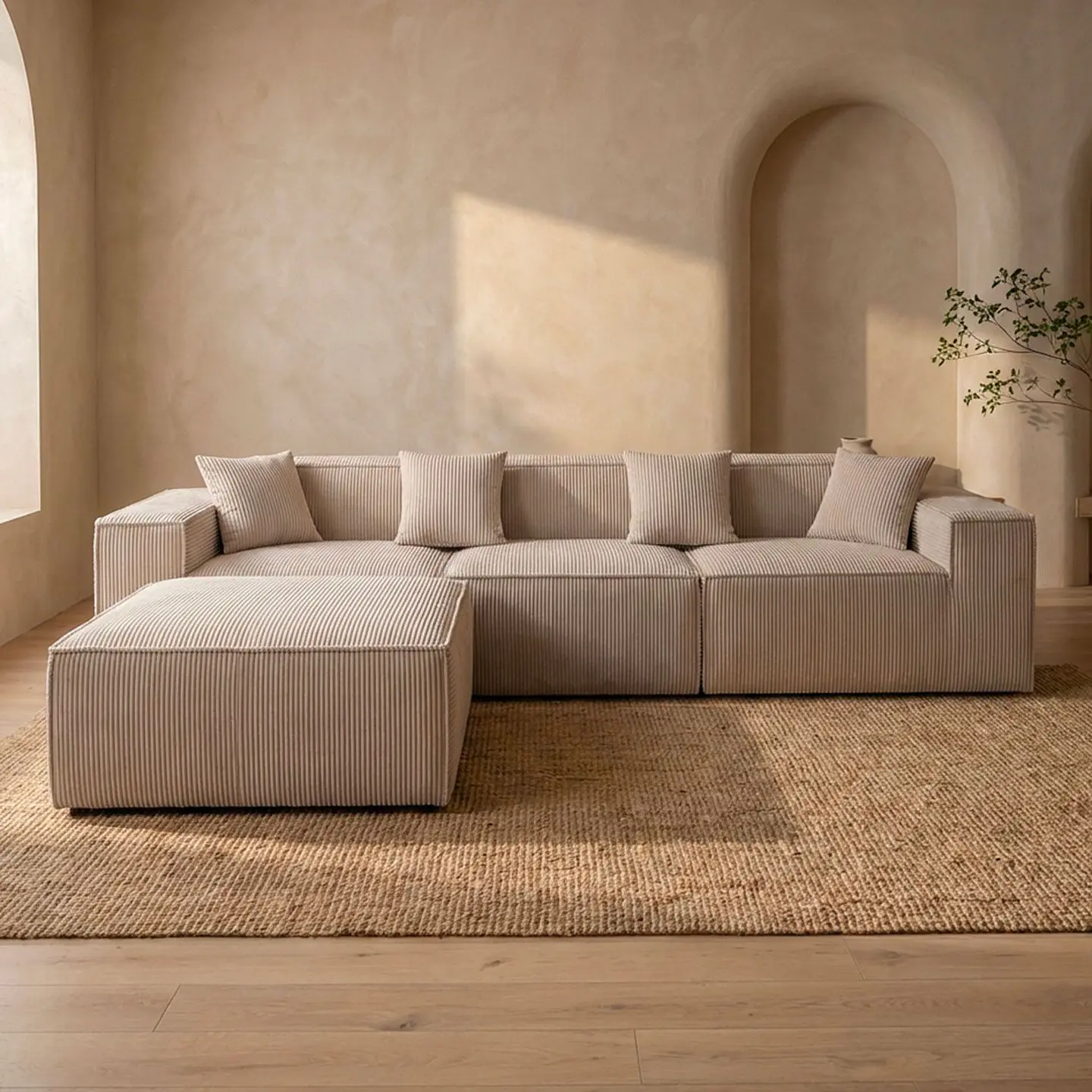 Seccional Modular De 3C Modelo Paris - Tapiz Cotele - Tecnologia Pocket 1
