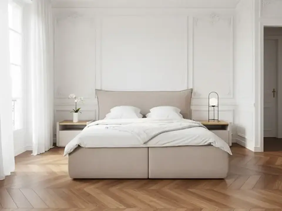 Cama Europea 2 Plazas Modelo Nubes - Biancora 3