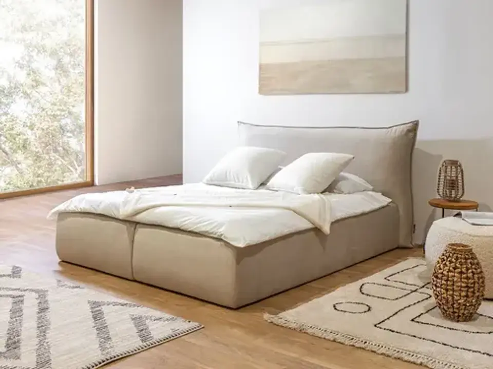 Cama Europea 2 Plazas Modelo Nubes - Biancora 4