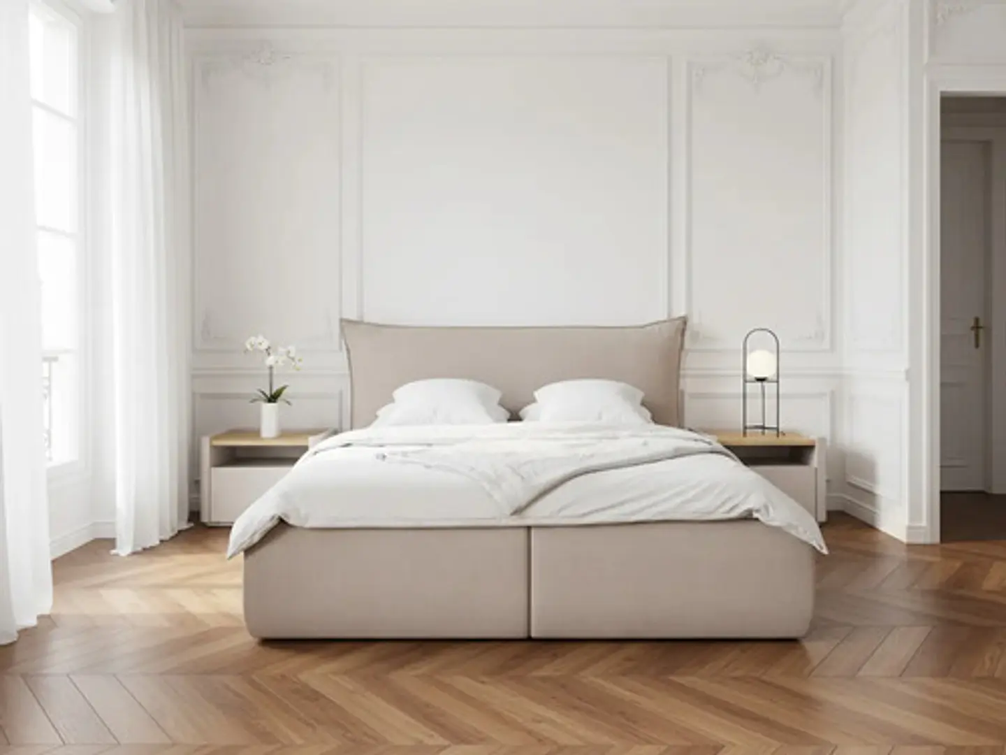 Cama Europea 2 Plazas Modelo Nubes - Biancora 7