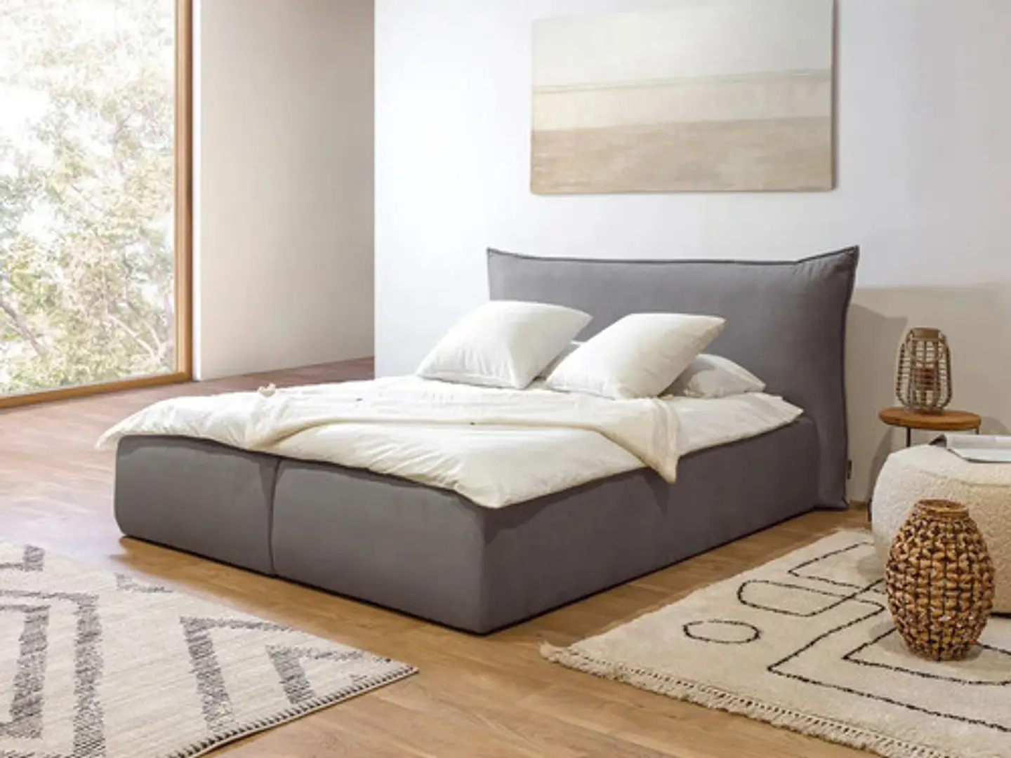 Cama Europea 2 Plazas Modelo Nubes - Biancora 13