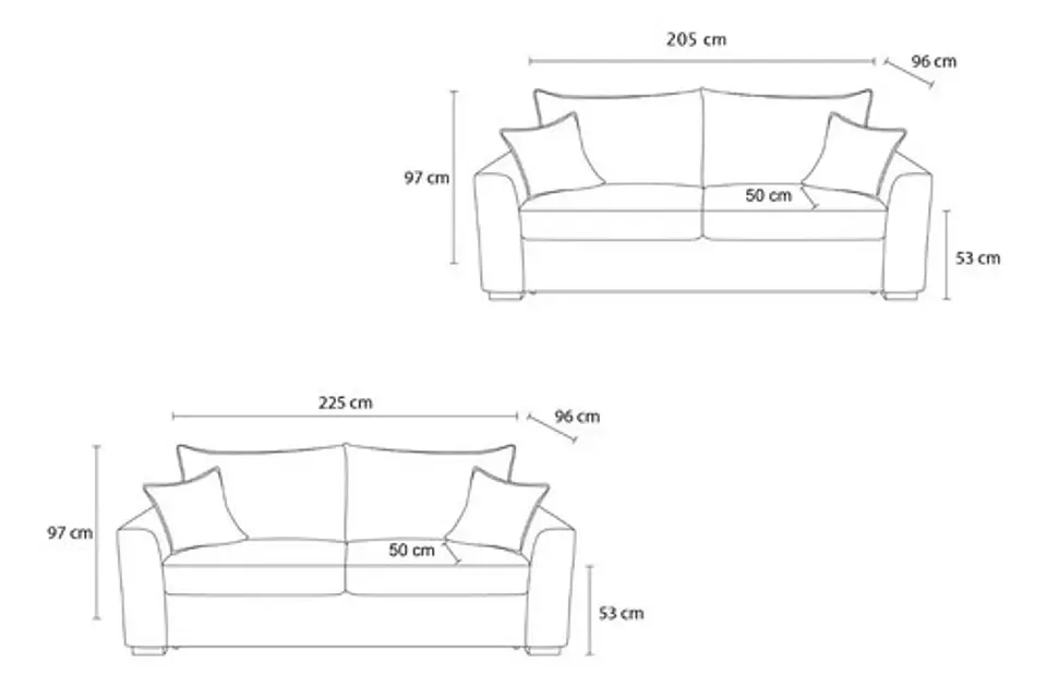Sofa Lineal De 3c Premium Tapiz Cotele - Biancora 18