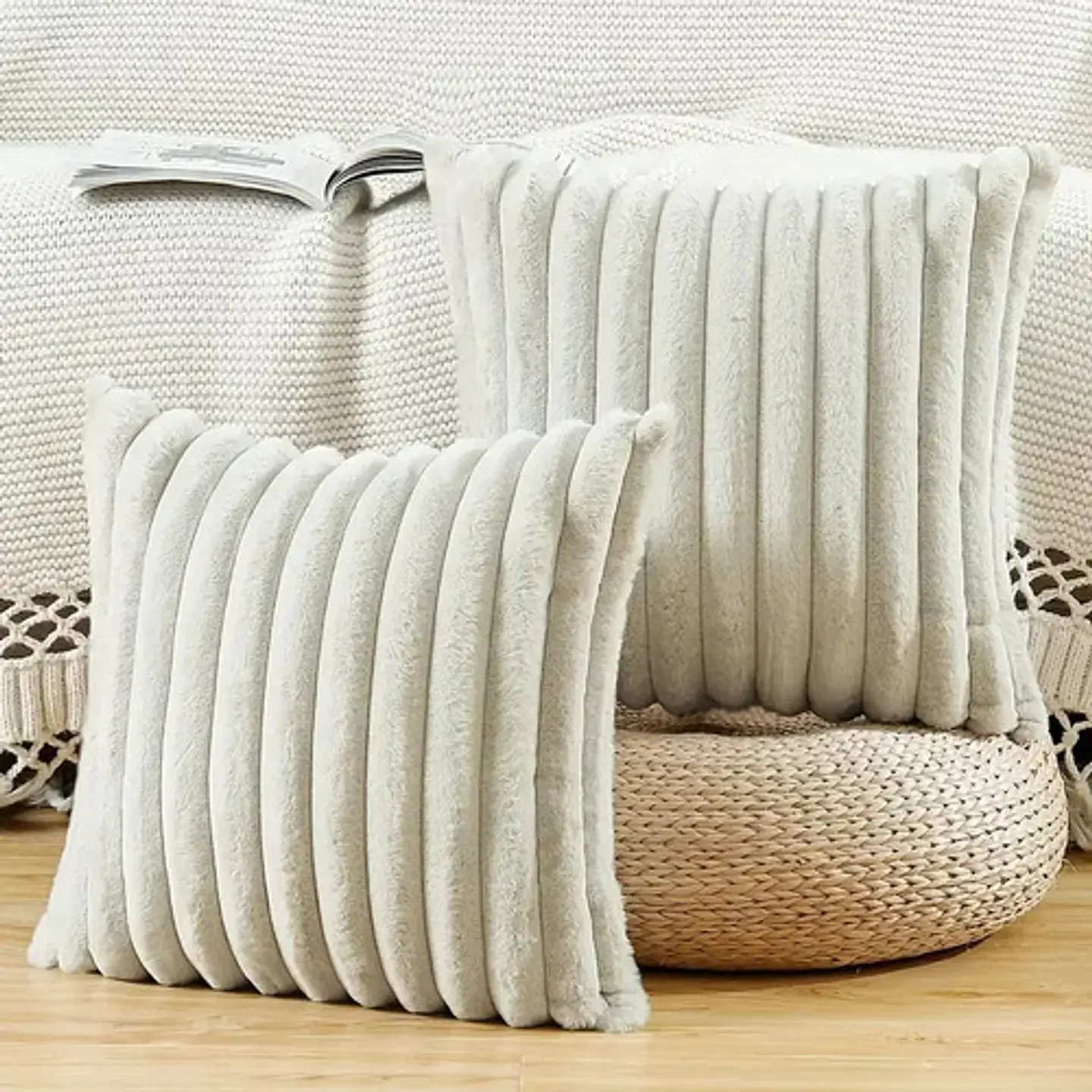 4 Pack De Cojín Biancora Super Suave Cuadrado 45x45 Cm 21