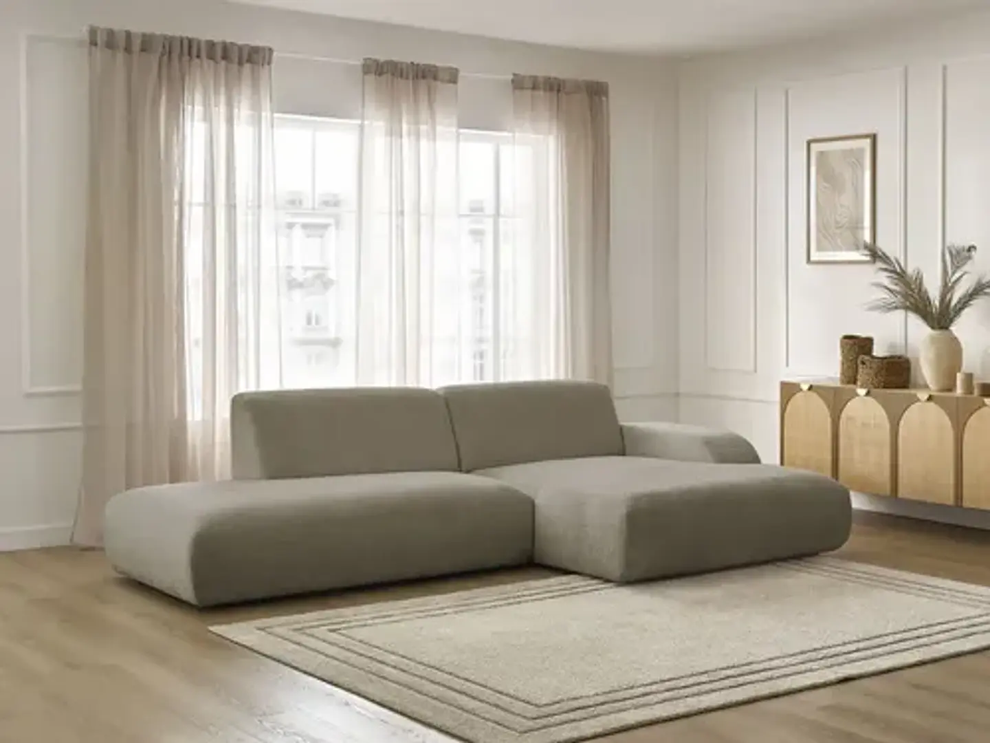 Sofa Seccional Chaise Moderno Premium - Biancora Beige 1