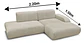 Sofa Seccional Chaise Moderno Premium - Biancora Beige - Miniatura 9