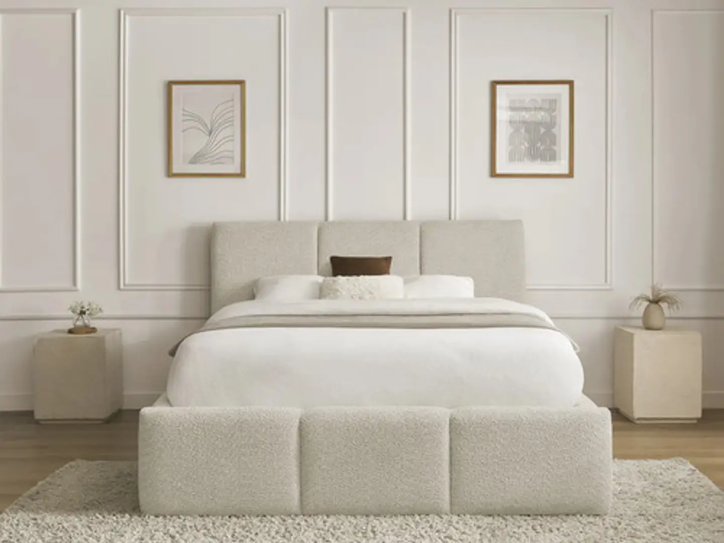 Cama Moderna De 2 Plazas Modelo  Panell -  Biancora 1