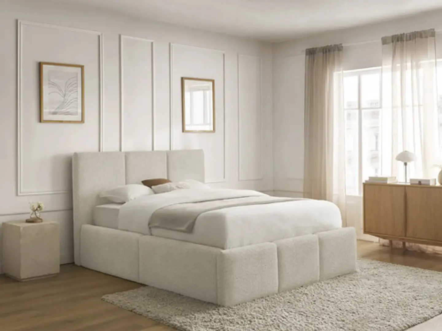 Cama Moderna De 2 Plazas Modelo  Panell -  Biancora 2