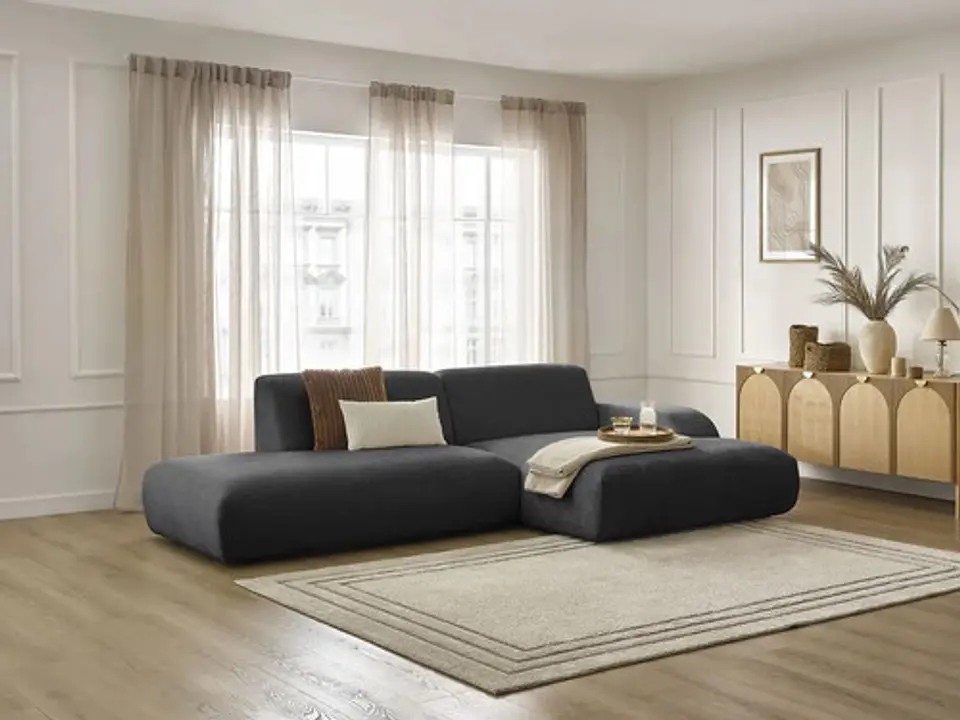 Sofa Seccional Chaise Moderno Premium - Biancora Negro 1