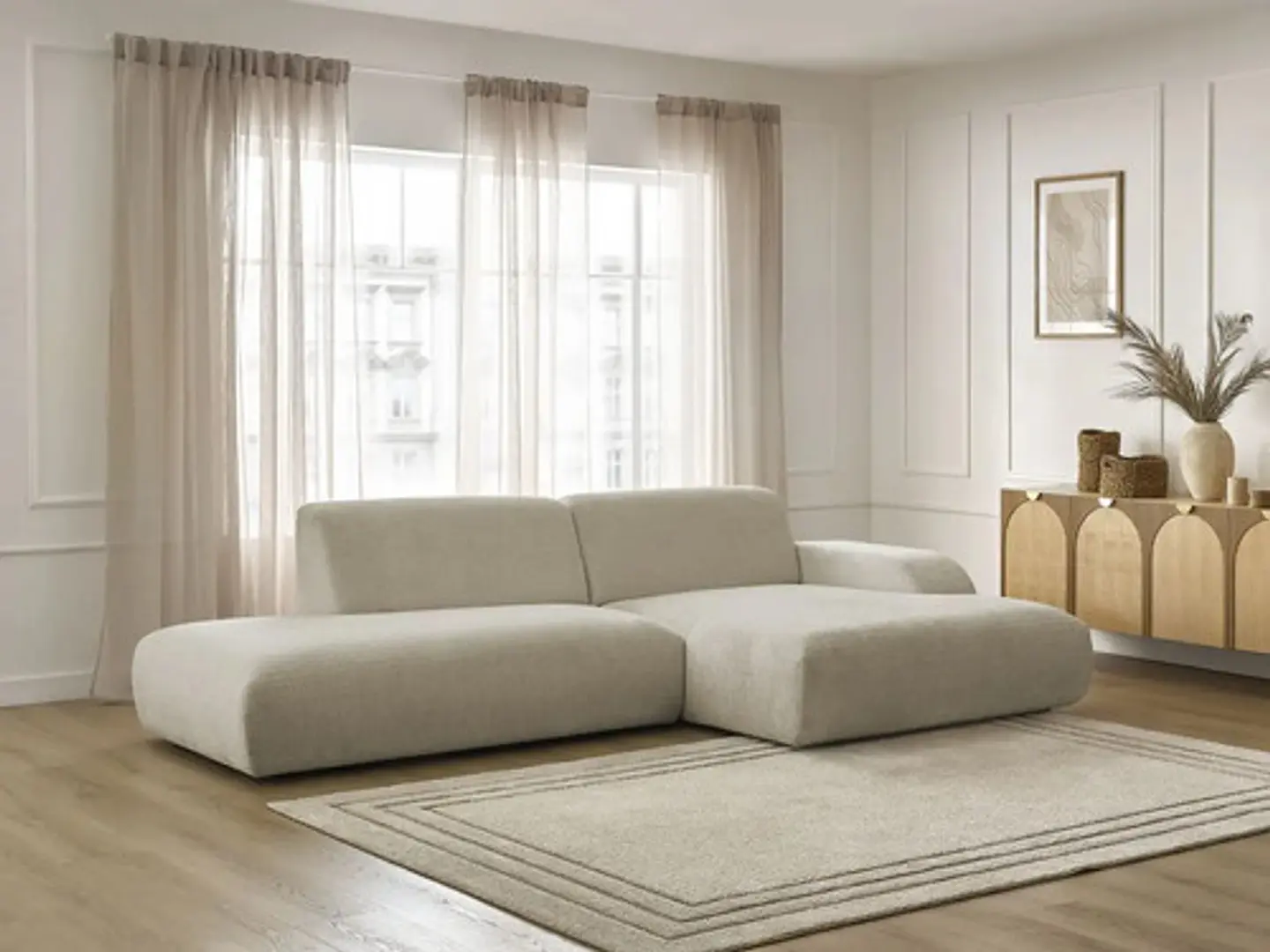 Sofa Seccional Chaise Moderno Premium - Biancora Crudo 5