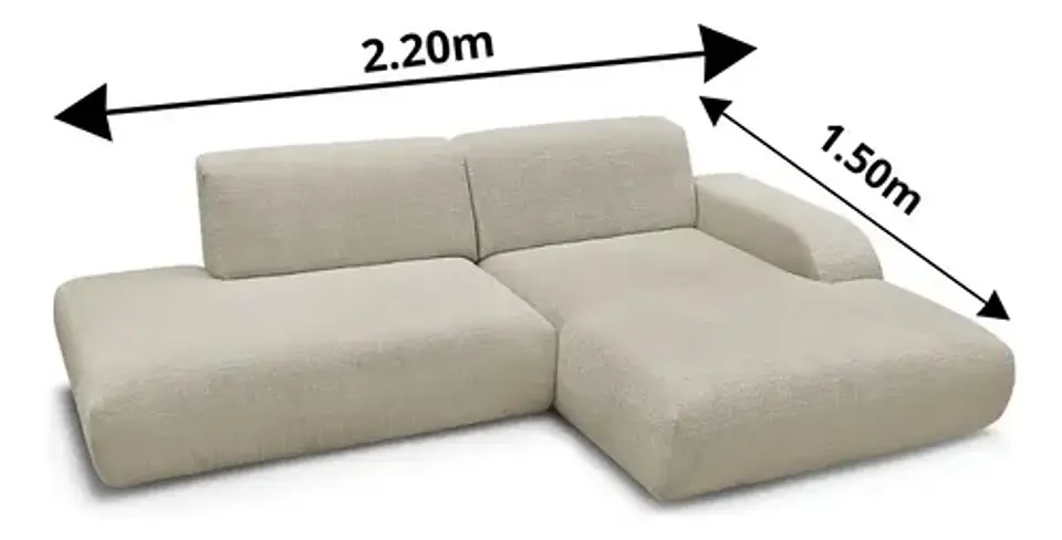 Sofa Seccional Chaise Moderno Premium - Biancora Crudo 7
