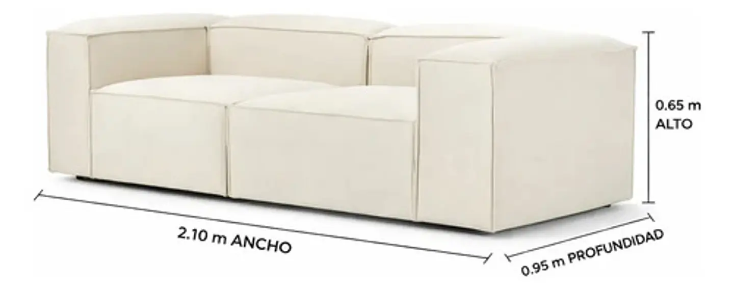 Sofa Bianca Lineal  De 3c Con Resorte Pocket En El Asiento 4