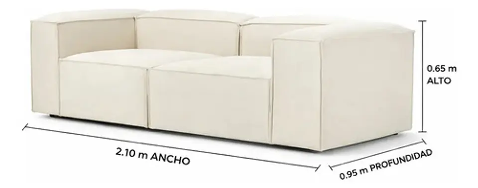 Sofa Bianca Lineal  De 3c Con Resorte Pocket En El Asiento 4