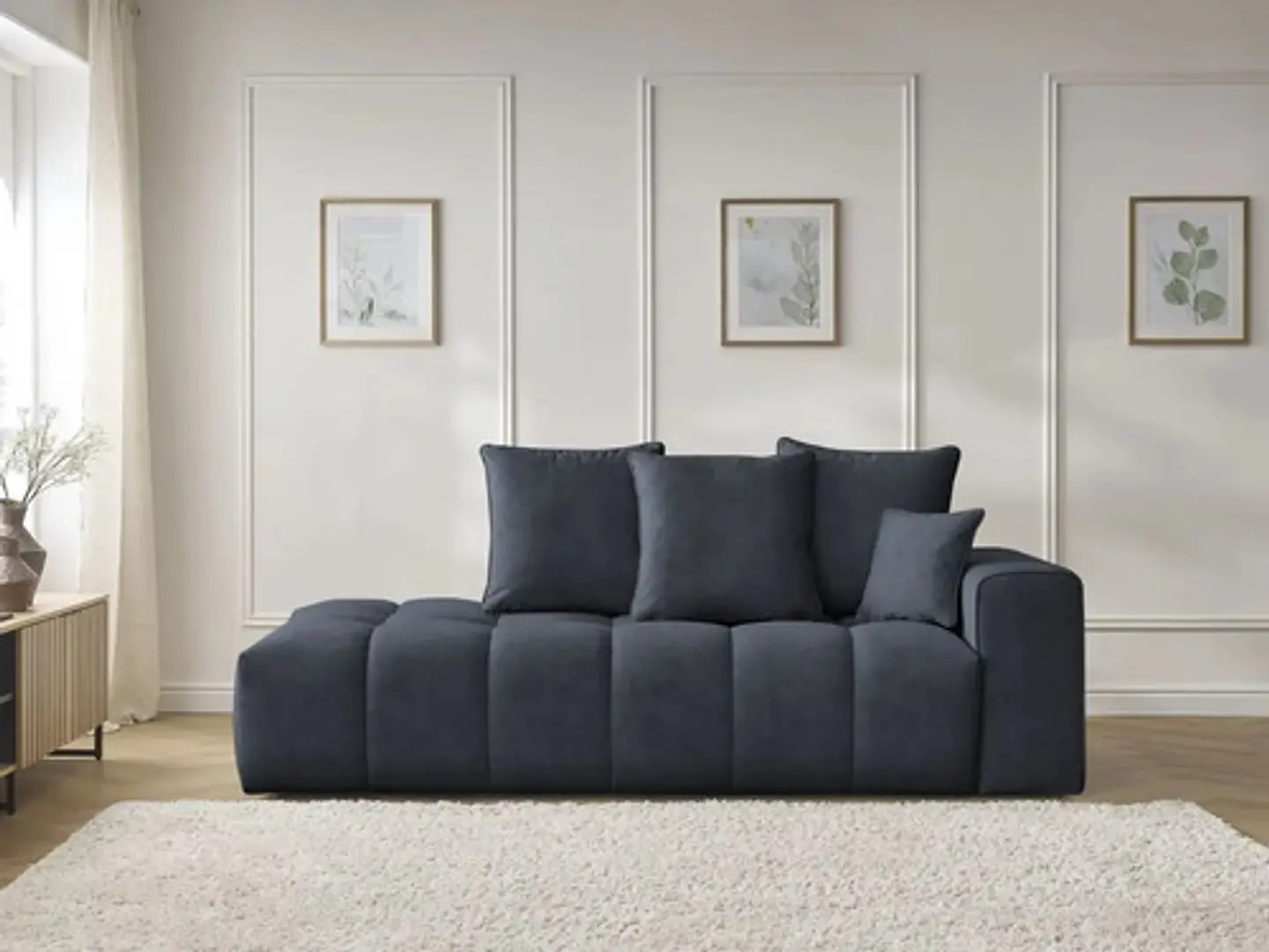 Sofa Lineal Chaise De 3c Modelo Nubes - Biancora 3