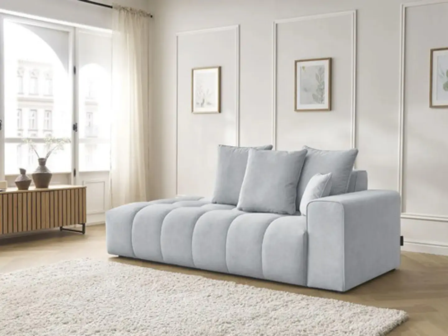 Sofa Lineal Chaise De 3c Modelo Nubes - Biancora 1