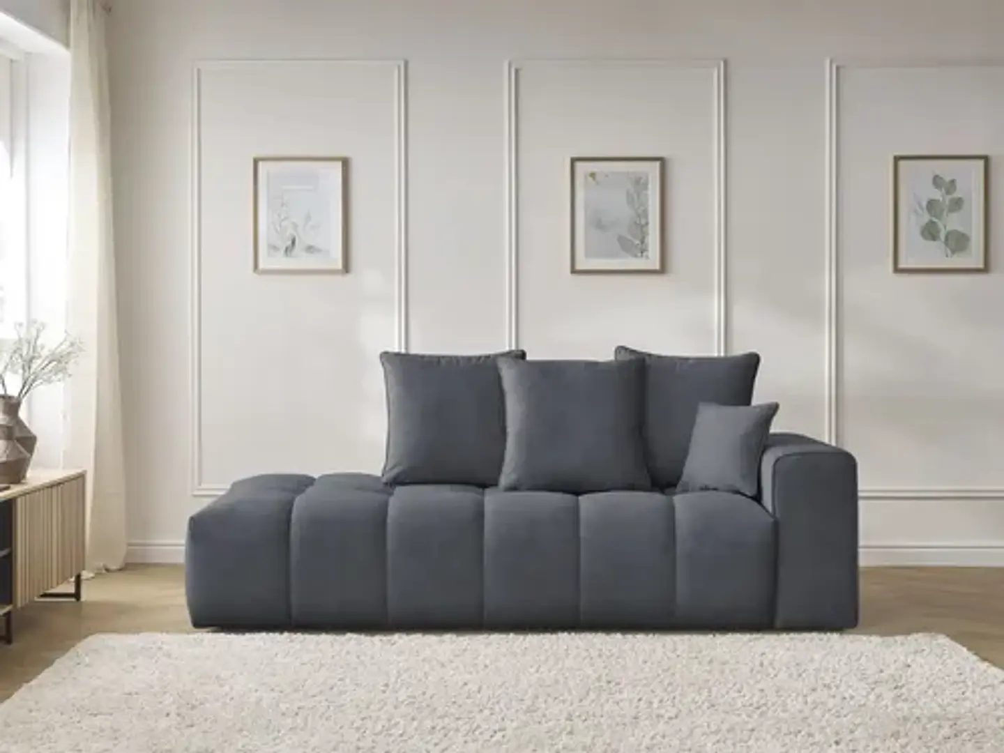 Sofa Lineal Chaise De 3c Modelo Nubes - Biancora 5