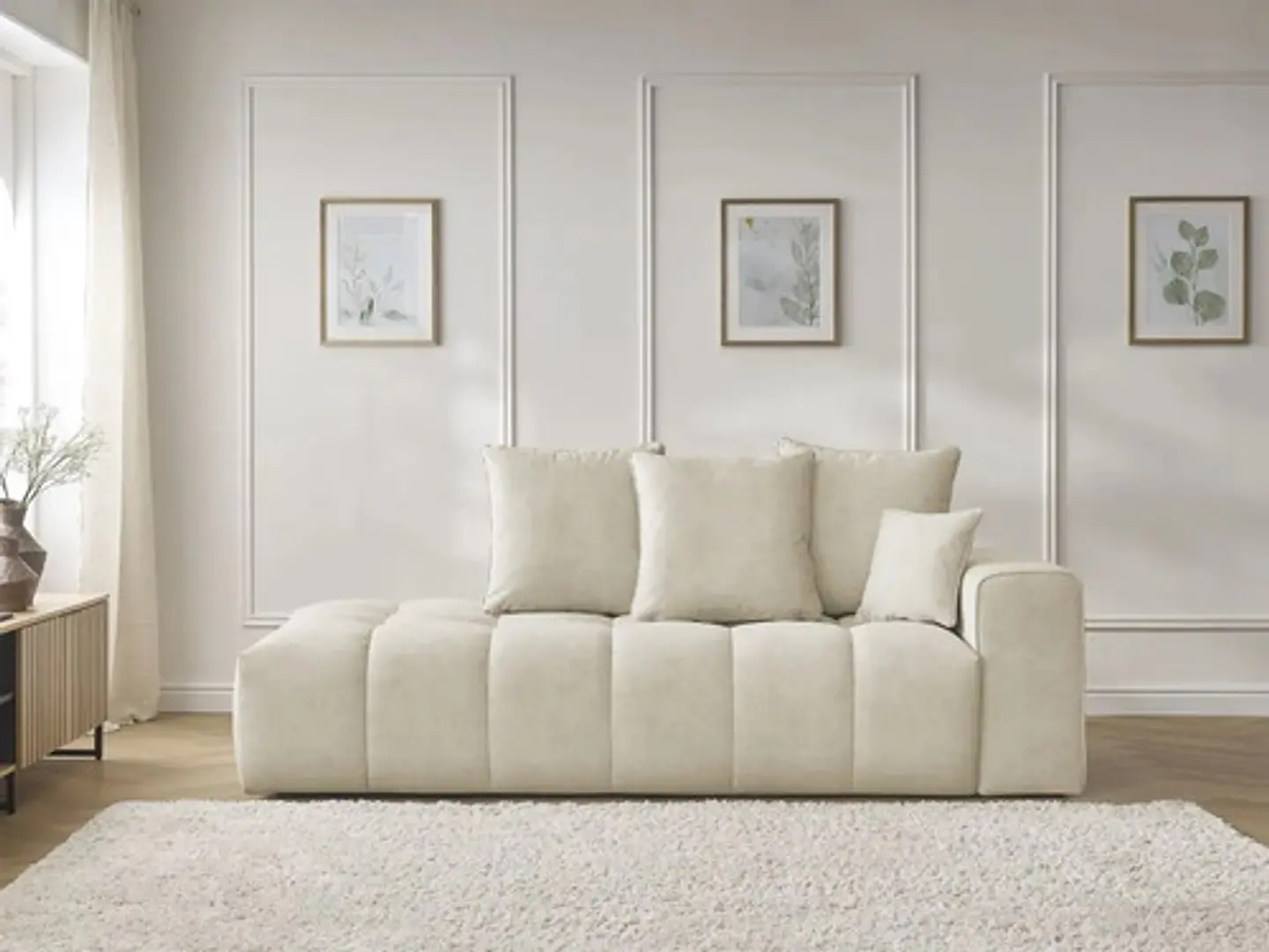 Sofa Lineal Chaise De 3c Modelo Nubes - Biancora 4