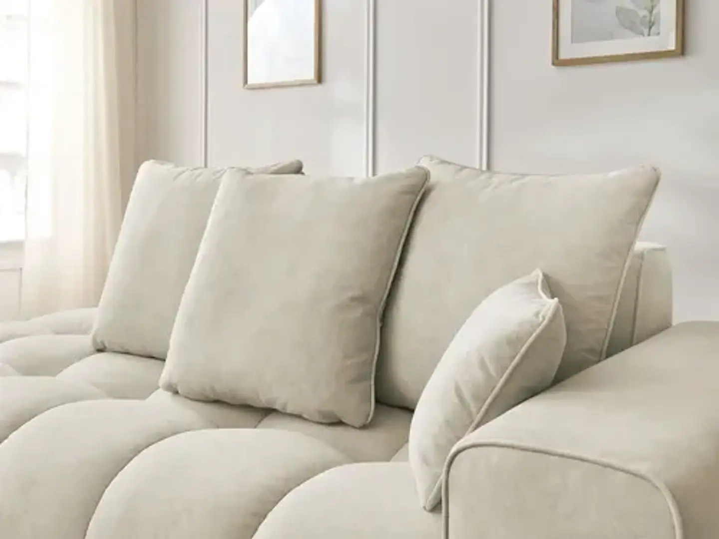 Sofa Lineal Chaise De 3c Modelo Nubes - Biancora 6