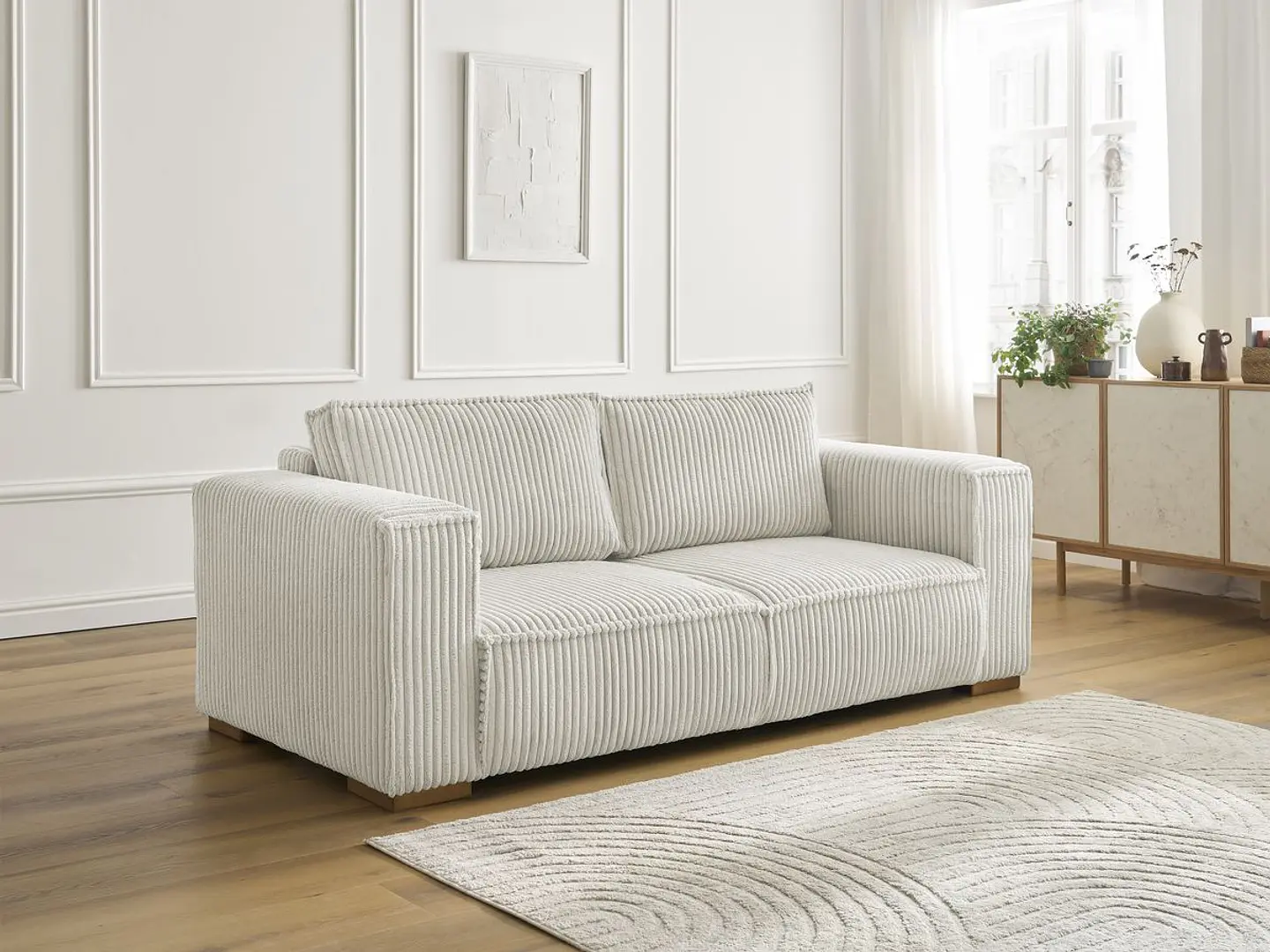 Sofa Lineal De 3C Premium Modelo Jose Con Resortes Pocket  1