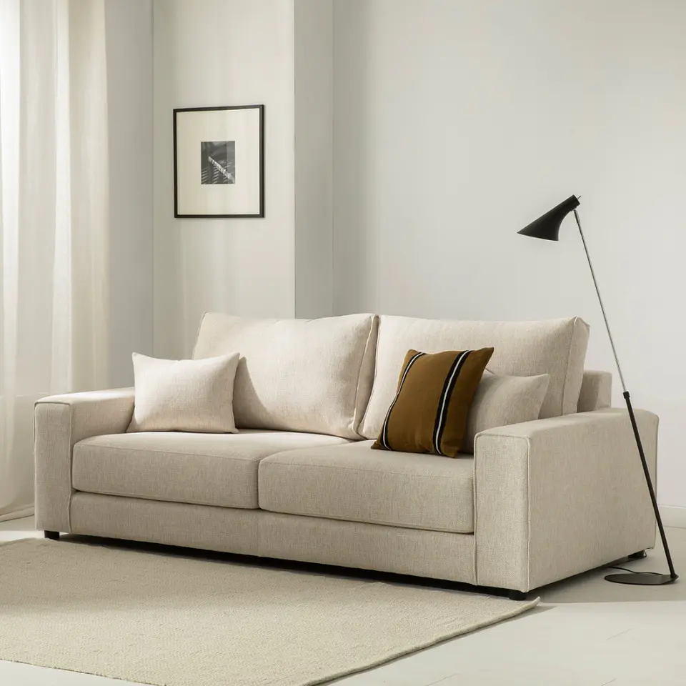 Sofa Lineal De 3C Modelo Suiza Con resortes Pocket  2
