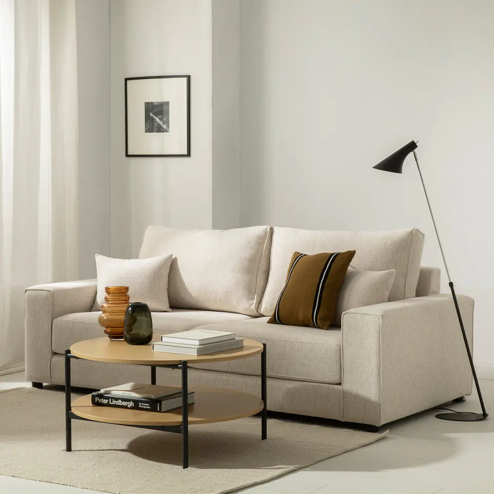 Sofa Lineal De 3C Modelo Suiza Con resortes Pocket  3