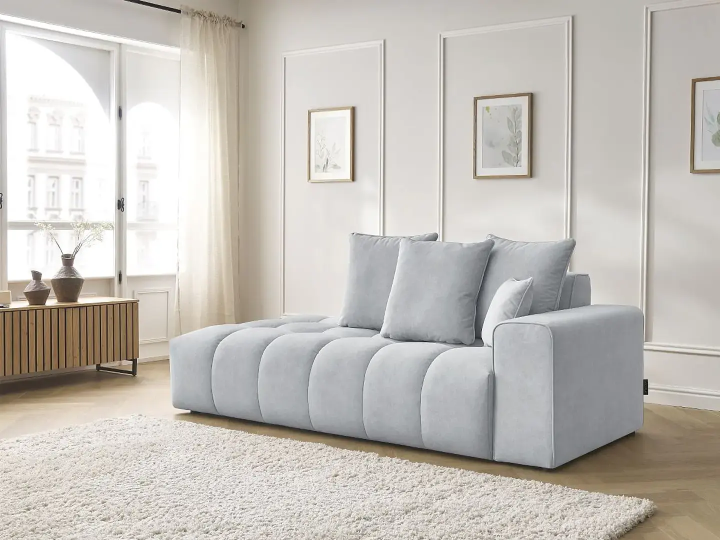 Sofá Lineal Chaise Nubes Premium - Negro 12