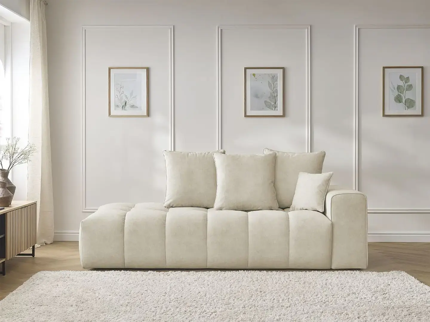 Sofá Lineal Chaise Nubes Premium - Negro 18