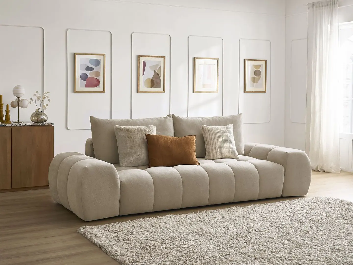 Sofa Lineal De 3C Modelo Nubes Maule Premium 7
