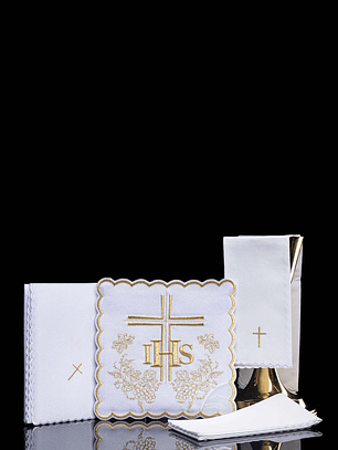 Juego Corporal de altar con sencillo bordado dorado