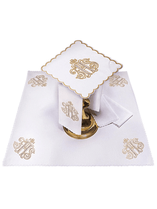 Servicio Corporal de altar bordado IHS dorado