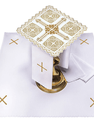 Juego corporal con motivo de cruz con bordado decorativo