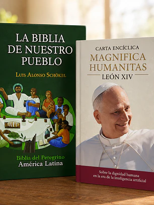 PACK EXCLUSIVO MAYO: MAGNIFICA HUMANITAS - ENCICLICA LEON XIV   + BIBLIA DE NUESTRO PUEBLO- LETRA GRANDE
