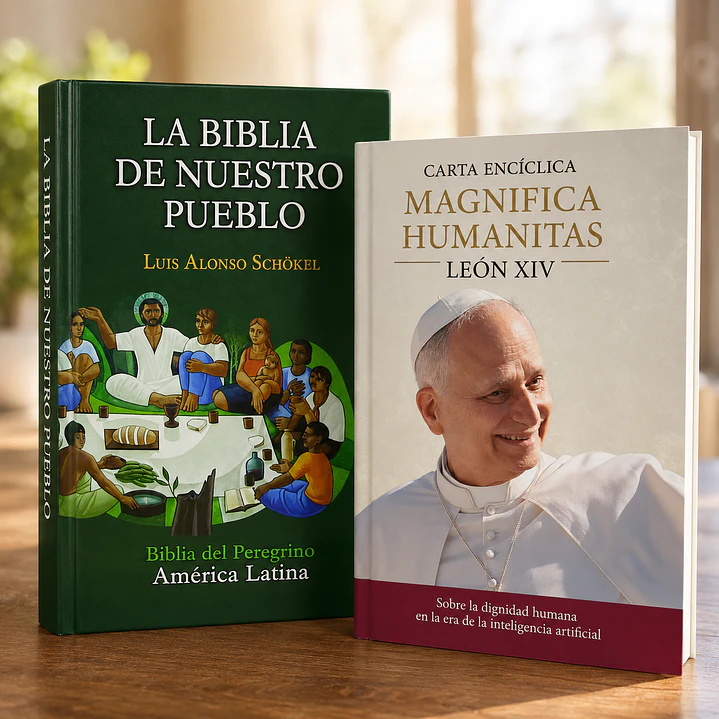 PACK EXCLUSIVO MAYO: MAGNIFICA HUMANITAS - ENCICLICA LEON XIV   + BIBLIA DE NUESTRO PUEBLO- LETRA GRANDE 1
