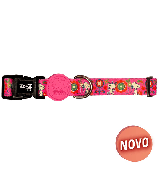 SNOOPY COLLAR (PINK / FLOWERS)