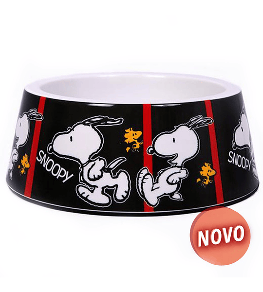 COMEDOURO SNOOPY MELAMINA (PRETA/FRAMES)