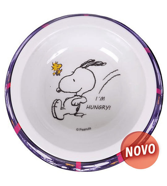 COMEDOURO SNOOPY MELAMINA (PRETA/FRAMES)