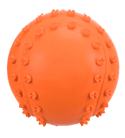  RUBBER BALL WITH ENGRAVINGS AND SOUND (ORANGE)