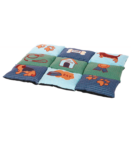 PATCHWORK BLANKET / BLANKET (BLUE / GREEN)