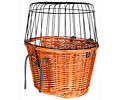  BASKET WITH WIRE LID FOR BIKE 44X48X33 CM (HONEY)