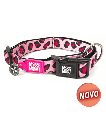 MAX & MOLLY - COLEIRA COM ID TAG "LEOPARD PINK"