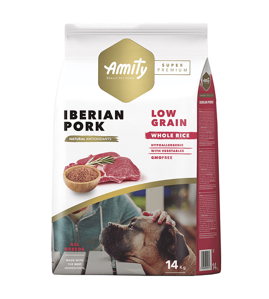 AMITY SUPER PREMIUM (LOW GRAIN) ADULT IBERIAN PORK