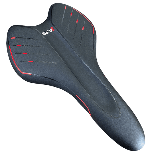 ASIENTO BITTELI CRO CONFORT MTB NEGRO LINEAS ROJAS