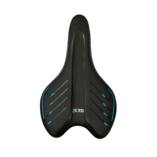 ASIENTO BITTELI CRO CONFORT MTB NEGRO LINEAS AZUL