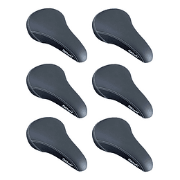 Pack 6 Asientos Bitteli Bmx Negro Costura Blanca