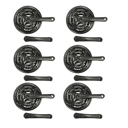 Pack 6 Volantes Triple Bitteli 170mm 48/38/28 Negro