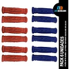 Pack 6 Puños Mtb Goma Rojo/ Azul Letras Tapones Saiguan Sr-3 1