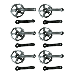 Pack 6 Volantes Bitteli Simple 36t 152mm Biela Plastificada