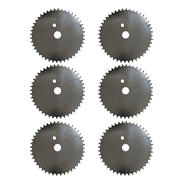 Pack 6 Volantes Acero (plato 44t) Negro