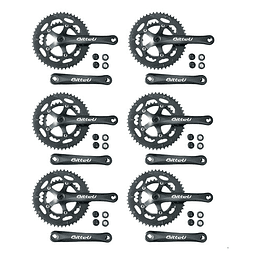 Pack 6 Volantes Doble Bitteli Aluminio 50/34 X 170mm Negro